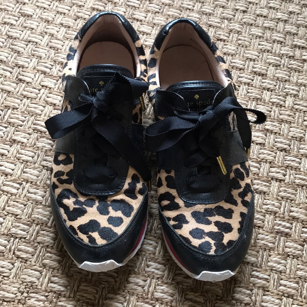 Kate spade leopard hair-calf sneakers
